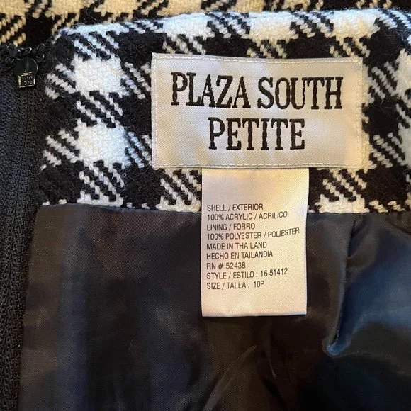 Plaza South Petite Vintage Houndstooth Skirt Size 10P - Picture 8 of 9